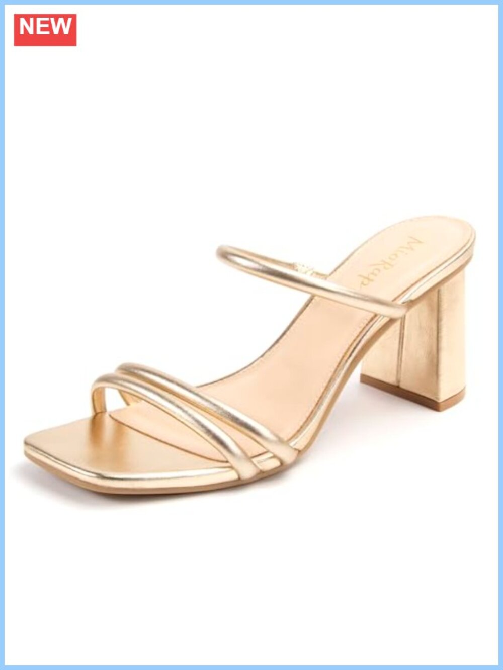 Strappy Block Heeled Sandals Square Toe Slip On Dressy Wedding Shoes